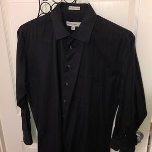 *XL/Lg. Pronto•Uomo fitted Non Iron Black dress shirt!!!!